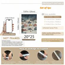 1 Stück, Leinwandkunst, gerahmte Weihnachtswanddekoration, Vintage Weihnachtsmannmütze Wandbehang, Vintage Ölgemälde des Weihnachtsmanns, Weihnachtsgeschenkbox, Winterlandschaft, Weihnachtsdekoration für Zuhause, Weihnachtsposter, Raumdekoration, Deko für Studentenwohnheim, Schlafzimmerdekoration, Wohnzimmerdekoration, Badezimmerdekoration, Küchendekoration, Bürodekoration, Weihnachtsgeschenke