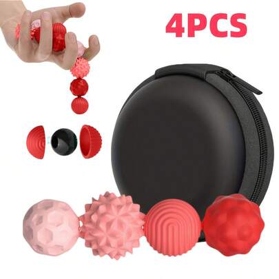 4/8 pièces Balles magnétiques sensorielles en silicone - Soulagement de l'anxiété, libération du stress, entraîneur de sensibilité des doigts et de flexibilité de la paume | Jouet à triturage pour la concentration, outil sensoriel TDAH, détente de bureau, soulagement du stress en voyage, pleine conscience - Jouets anti-stress, jouets à triturage, soulagement de l'anxiété, jouets sensoriels, outils de concentration TDAH