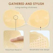 3 Pares de Sutiãs Autoadesivos de Renda, Sutiãs Autoadesivos Invisíveis (Com Alças de Ombro Transparentes e Tampas de Mamilo Grátis), Sutiãs Push-Up Sem Costas, Capas de Sutiã de Silicone Reutilizáveis - Multicolorido - Visão 5