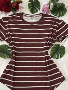 camiseda   fefenino Listrado    Nenhum    Férias  Praia  Diário - Café - Visão 3