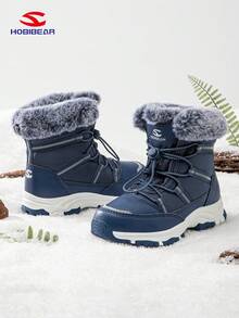 HOBIBEAR 1 Par de Botas de Neve Minimalistas para Adolescentes Meninos e Meninas, Sapatos de Inverno Casuais Confortáveis com Forro Quente