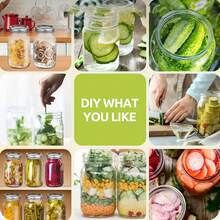 APPKER 2/4 potes de vidro de boca larga de 750 ml/24 oz com tampas herméticas - Inclui adesivos e marcador de giz grátis - Potes grandes para conservas, conservas, frutas e vegetais - Recipientes de armazenamento de cozinha para organização de despensa e artesanato faça você mesmo