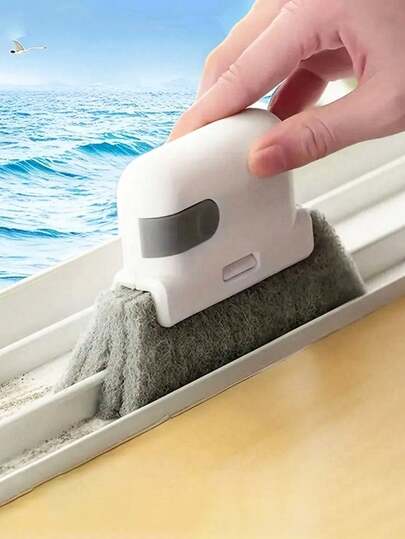 Cepillo de limpieza multifuncional, cepillo universal para limpiar ranuras de puertas y ventanas, suministros de limpieza reutilizables, herramientas de limpieza, útiles escolares, limpia pequeños espacios y marcos con cepillo y raspador para ranuras de ventanas