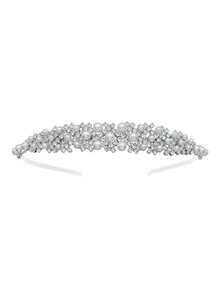 Faux Pearl & Rhinestone Headband, Princess Tiara Headpiece, Suitable For Party Decor, Wedding, Birthday, Costume Accessories