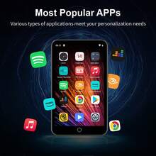 80GB MP3 播放器，带蓝牙和 WiFi、Spotify、Audible、4.0 英寸全触摸屏 MP4MP3 播放器、带扬声器的 Android 音乐播放器、FM 收音机、电子书，容量高达 512GB