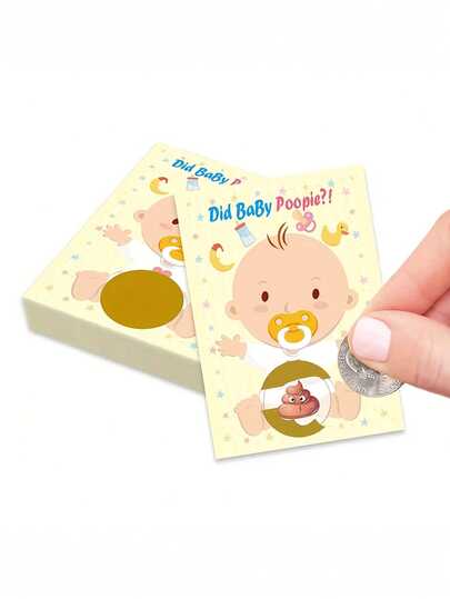 24pcs/Set-Baby Shower Games Raffle Card, Winner Scratch Off Lottery Ticket Cards Games, Fun Scratch Draw Card, Gender Reveal Diaper Raffle For Boys Girls Cute Raffle Tickets, Gender Reveals Scratch Card, Atmosphere Decoration Props For Boys Or Girls, Anniversary Gift, Party Decoration, Happy Birthday Party, Wedding Bridal Shower Gift