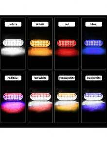 1par Lateral Faro Led Barra Estrobo Escolta Patrulla Auto - amarillo azul - Ver 6