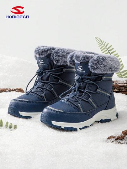 HOBIBEAR 1 Par de Botas de Neve Minimalistas para Adolescentes Meninos e Meninas, Sapatos de Inverno Casuais Confortáveis com Forro Quente