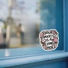 1 miếng dán vinyl "Sự lo lắng của bạn là dối trá", miếng dán sức khỏe tâm thần cho máy tính xách tay và chai nước, lời khẳng định mỉa mai và truyền cảm hứng, quà tặng tự chăm sóc cho cô ấy, miếng dán tâm lý hài hước, bền và không thấm nước - Nhiều màu - Xem 10