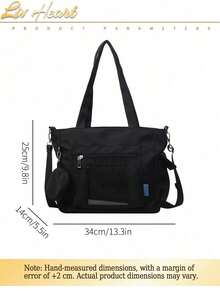 [US-Based Shipping]New Canvas Tote Bag, Ita Shoulder Bag, Cute Wallets & Clutch Bags, Unisex Cute Crossbody Bags, Ita Women's Crossbody Bags, Commuter Totes, Women's Handheld Shoulder Bags, Oxford Cloth Solid-Color Large-Capacity Crossbody Bags With Transparent Pocket Design, Large-Capacity Totes With Coin Pockets, New Korean-Style Collegiate Multi-Pocket Backpacks, Versatile Casual Crossbody Bags, Medium-Sized Canvas Bags, Transparent PVC Pocket Pressure-Relief Backpacks, Bohemian-Style Backpacks & Book Bags Suitable For Women Or Students, Perfect For Organizing Books, Shopping, Back-To-School Scenarios, Youth Arts & Sciences Backpacks, School Supply Storage, Campus Tote Bags, Book Totes, Back-To-School Essentials, Large Capacity Waterproof Design, Lightweight And Foldable, Classic Casual Style, Ideal For Young Women/College Students/Teachers, Perfectly Suited For Back-To-School Season, First Day Of School, Middle/High School Settings, Campus Totes, University Must-Have Items - 多色 - 查看 2