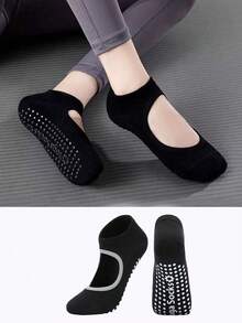 1/3/5 Pairs Of Women's Instep Opening, Moisture Wicking Knitted Fabric, Non-Slip Adhesive On The Sole, Ins Style, Yoga, Dance, Indoor Pilates, Gift - Multicolor - View 11