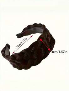 قطعة واحدة من شريط الرأس المنسوج الأنيق - نسيج السمكة الأفقي الأنيق، أسنان واسعة مانعة للانزلاق، ملحق شعر مصنوع يدويًا لكعكة الشعر، بوليستر، خيارات البني والأسود، شريط الباروكة الكرنفالية، مضفر، حلقة الشعر، شريط الشعر، ديادما