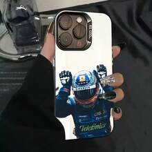 1PC F1 Racing 14 Fernando A-Alonso Phone Case IMD For  16 15 14 13 12 11 Pro Max Independent Metal Button Silver Shell, Cover Compatible With  17 Case,  17 Pro Case,  17 Pro Max Case - JY-1558 - Xem 7