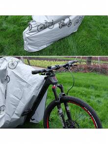 1 Stück Fahrradabdeckung - leicht & tragbar, aus wasserundurchlässigem PEVA-Material mit UV-Schutz und Belüftungsdesign, erhältlich in Grau/Schwarz, geeignet für E-Bikes, Motorräder, Mountainbikes, Ganzjahres-Polyester-Fahrradabdeckung