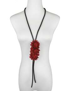 MARLIWOO 1 pieza Collar de estilo campestre hecho a mano decorado con flores en estilo bohemio para mujeres - Negro - Ver 7