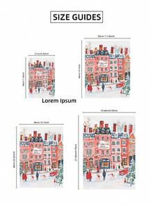 1 Stück rahmenloses gemütliches Winter Straßen-Ölgemälde, Schneestadt Wandkunst Poster, Vintage Landschaftsdruck für moderne Raumdekoration, FunkyPosters, Schlafzimmerdekoration, Wanddrucke für Zimmer, Studentenwohnheim Grundausstattung, herzerwärmende Geschenkidee für Wohnzimmer, Apartment Weihnachtsdekoration