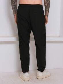 Men's Quick-Drying Ice Silk Pants, Comfortable, Quick-Drying, Academic Sportswear - Color Escarlata - Ver 3