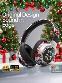[Halloween Gifts]Wireless Headphones With Headphone Stereo 5.3 Wireless Chip Lightweight Folding Design, Gaming Headphones Stereo, Music And Sports Headphones, Push Button Volume Control, Mobile Phone Compatible, 3.5mm Plug, Type-C Charging Suitable For Gift Giving/Halloween/Christmas