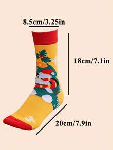 8 Pairs Random Christmas Socks With Cartoon Christmas Elements, Essential Socks For Women In Autumn/Winter - Multicolor - View 7