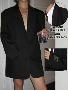 女士轻薄西装外套。这款休闲又不失时尚的中长款尖领西装外套适合宴会、婚礼、节日、派对和外出等场合。它是秋季、春季、情人节、狂欢节、海滩、生日等场合优雅别致的女士服装单品。