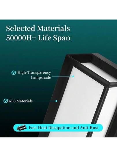 1pc IP65 Waterproof LED Wand Light, s, 6500K Cool Wit Or 3000K Warm White, AC85 365V, 25W Rectangular Moderne Spotlight, Garden, Porch, Balcony, Stairs, Parking Lot Corridor Lighting, Outdoor Lighting Front Door, Patio Fixture, AC8, Lamp view 10