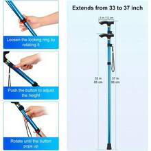 4-Section Foldable Ultra-Light Adjustable Telescopic Trekking Pole, Retractable Walking Stick With Anti-Slip Rubber Tip - Available In 4 Colors (Brown, Black, Blue, Red), Suitable For Hiking, Walking, Elderly Assistance, Durable Trekking Accessory Telescopic Walking Stick - 棕色 - 查看 5