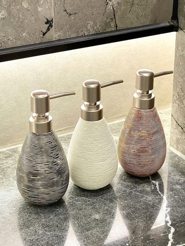 Creative Ceramic Soap Dispenser Bottle, Hotel Bathroom Ceramic Liquid Soap Bottle, Home Bathroom Ceramic Shampoo Bottle With Pump, Round Bottom Anti-Slip Liquid Bottle
