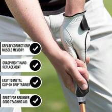Clip - On Grip Trainer, Swing Training Aid Improving Proper Hand Positioning - ĐEN + XÁM - Xem 6