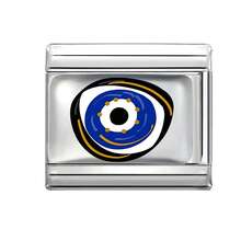 1pc Silvery Series Elegant Blue Eye Graphic Design, Luxurious Epoxy Resin Modular Necklace/Bracelet/Ring Jewelry Accessory, Suitable For Birthday, Anniversary Gifts (Single Piece, Unassembled)