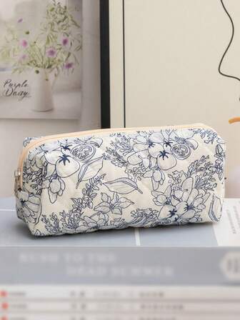 1pc Ditsy Floral Pencil Case, Ins Style Personalized Pen Bag, Storage Pouch, Cosmetic Bag, Large Capacity Pencil Case, Multi-Functional Storage Bag, Pencil Case, Cosmetic Bag, Suitable For School, Stationery, Holiday Gifts, School Gifts, Back To School, School Supplies Pencil Case, Pencil Bag, Student Learning Supplies