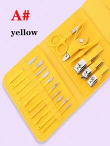 16pcs Professional Stainless Steel Manicure And Pedicure Set, Includes Nail Clipper, Scissor, Ear Pick And Travel Kit, Foot And Beauty Care Tools For Experts