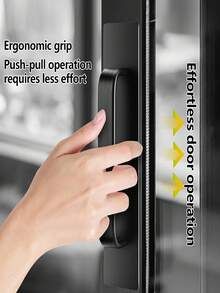 黑色免提滑动门把手，适用于车库门和衣柜门