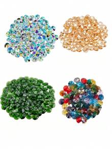 1 Packung 60 Stücke 14mm Kristallglas Oktagon Perlen mit 2 Löchern, bunte Prismen Perlen zum Großeinkauf, Ersatzteile für Kronleuchter, Facettierte Abstandshalter Perlen für DIY Hängeornamente und Schmuck