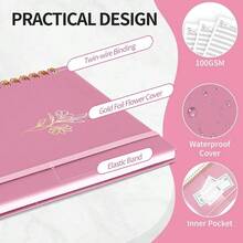 Accounting Ledger Book Small Business Bookkeeping Personal Use, Expense Tracker Notebook Family Budget, Bookkeeping Record Book, Income And Expense Log Book - 8.4x 6.1 Pink - Pink + Medium(8.4" X 6.1" ) - View 3