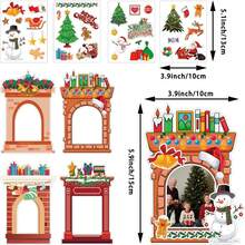 40 piezas Kit de manualidades de marcos de fotos navideños Decoración navideña DIY Marcos de fotos para chimenea Adornos para el árbol de Navidad Conjunto para actividades de bricolaje en el hogar y el aula escolar - Multicolor - Ver 2