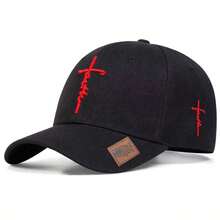 1pc Women's Faith Letter Embroidered Baseball Cap With Cross Pattern, Adjustable Sun Protection Casual Hat For Spring, Autumn, Travel, Beach