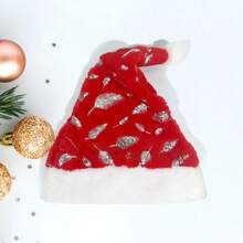 Adults Santa Claus Hat Sequins Snowflake Christmas Cap For Party - Silver - View 2