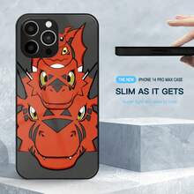 Custodia per telefono con evoluzione di Jyarimon Gigimon Guilmon Growlmon, compatibile con 16, 15, 14, 13, 11, 12 Pro Max Mini Xr X Xs 6 7 8 Plus, compatibile anche con Galaxy S17, S17 Pro, S17 Pro Max