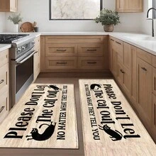 1pc Cute Cat Pattern Printed Rug, Faux Wool Mat - Highly Absorbent, Easy To Clean, Suitable For Home Decor, Farmhouse, Entryway, Indoor, Room, Kitchen, Dining Room, Small Office/Home Office, Sink, Laundry Room, Doormat, Kitchen Mat, Non-Slip Mat