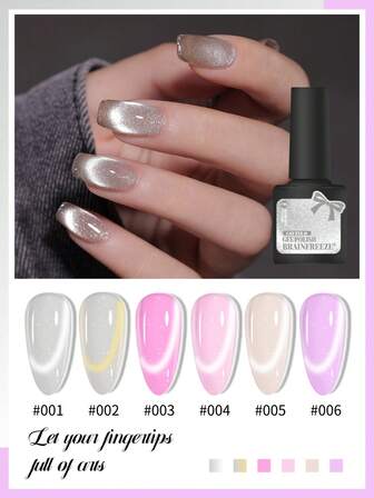 6pcs Plastic Bottle 0.23oz/Bottle Colorful Cat Eye Nail Polish, Suitable For Salon And DIY, Perfect Gift For Women, Nail Art Supplies | Includes Magnetic Stick For Halloween And Christmas Decorations