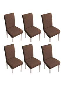 1pc/4pcs/6pcs Abstract Pattern Solid Color L-Shaped Chair Cover, Home Supplies, Dust-Proof Elastic, Nordic Modern Minimalist Style, Universal Elastic, Single, Stool Cover, Wear-Resistant Anti-Fouling, Chair Cover - Dark Camel - View 13