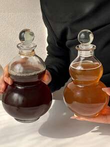 1pc Creative Gourd Shaped Glass Bottle, Tea/Cold Brew/Fruit Wine Bottle, Airtight Empty Bottle, Cup, Juice Pitcher, Liquor Decanter, Brewing Tool, Glass, Alcohol, Possible, Gourd, Ramadan, Ramadan Favors - Multicolor - View 9