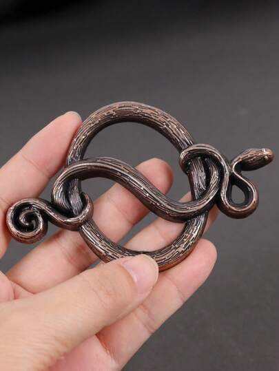 1pc Viking Troll Cross Leather Belt Buckle, Medieval Renaissance Style Rope Buckle, Troll Snake Buckle, Nordic Witch Accessory