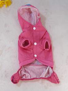 4-Legged Waterproof Dog Raincoat, Full Body Coverage, Breathable Mesh Lining, Suitable For All Seasons - Watermelon Pink - View 11