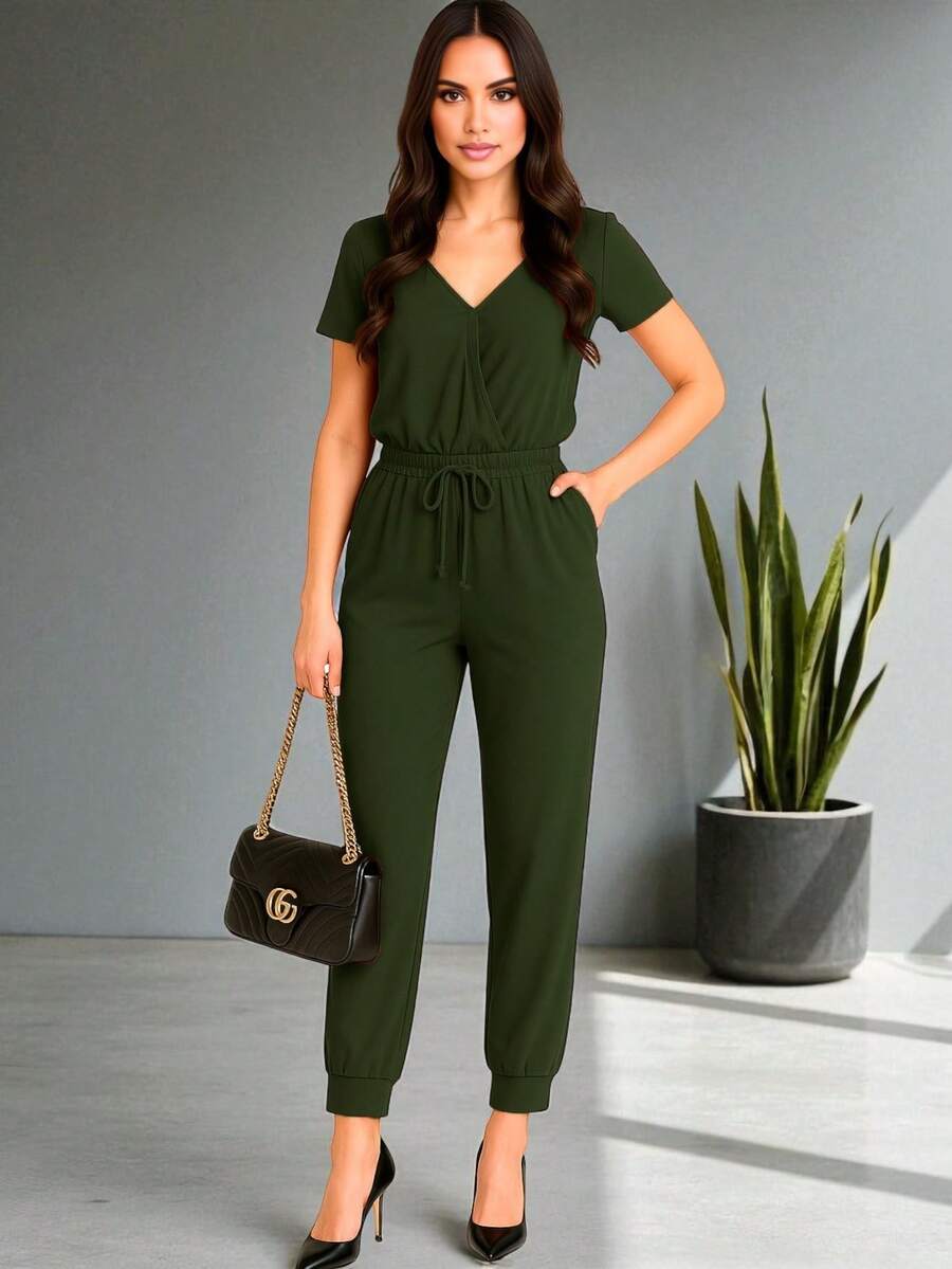Women Jumpsuits - Military Green N - View 1
