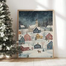 1 Stück, Leinwandkunst, gerahmte Weihnachtswanddekoration, Vintage Weihnachtsmannmütze Wandbehang, Vintage Ölgemälde des Weihnachtsmanns, Weihnachtsgeschenkbox, Winterlandschaft, Weihnachtsdekoration für Zuhause, Weihnachtsposter, Raumdekoration, Deko für Studentenwohnheim, Schlafzimmerdekoration, Wohnzimmerdekoration, Badezimmerdekoration, Küchendekoration, Bürodekoration, Weihnachtsgeschenke