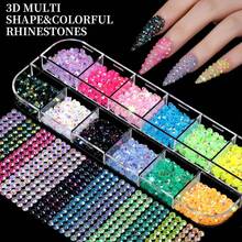 Nail Charms, Nail Rhinestones Kit With 8 Boxes Of Nail Gems, 3D Charms For Nails, Colorful Clear Flatback Rhinestones, Multi Shape Pearls Jewels Crystals For Craft - Multicolor - View 4