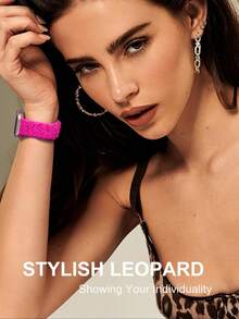 2 paquetes de correas compatibles con de 49mm, 46mm, 45mm, 44mm, 42mm, 41mm, 40mm, 38mm, con estampado de leopardo grabado, correas deportivas de silicona a prueba de agua con estampado de guepardo, repuesto compatible con iWatch Series 11, 10, 9, 8, 7, 6, 5, 4, 3, 2, 1 y SE para mujeres