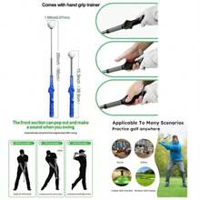 Retractable Swing Trainer, Grip Trainer Swing Trainer Warm - Strength Tempo Training Chipping Hitting, Right - Handed Training - 藍色 - 查看 1