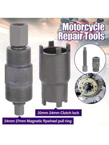Automobil-/Motorrad-Reparaturwerkzeuge - Motorrad Magnetischer Schwungradabzieher und Kupplungsmutter-Schlüssel Motorrad Reparaturwerkzeuge - Zum Demontieren und Montieren, mit robustem Metallsteckschlüssel und Schraubenschlüssel